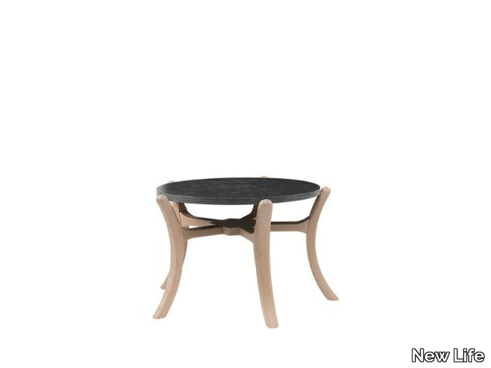 CARA TC01 - Round beech coffee table with recycled material top _ New Life