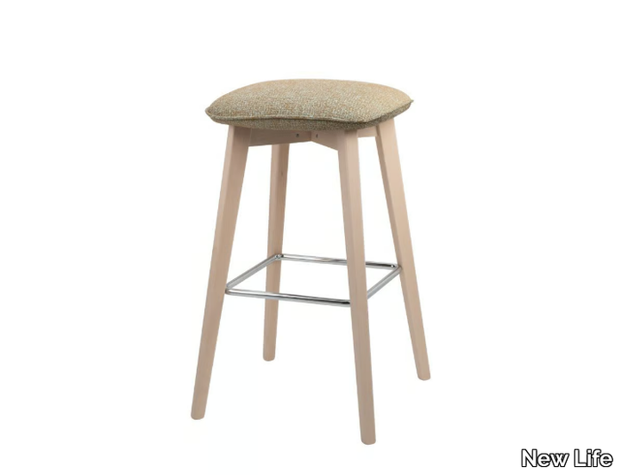 HELLEN SOFT SG06 - High beech stool with integrated cushion _ New Life