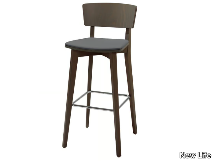 HELLEN SG02S - High wooden stool with back _ New Life