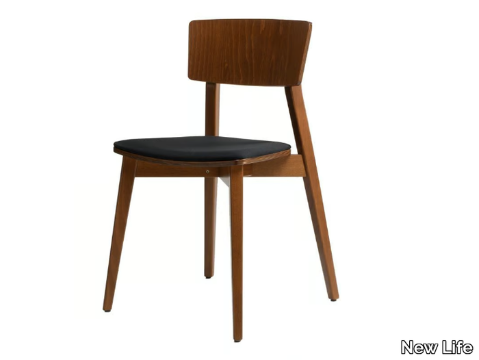 HELLEN ONE SE02 - Stackable wooden chair with integrated cushion _ New Life