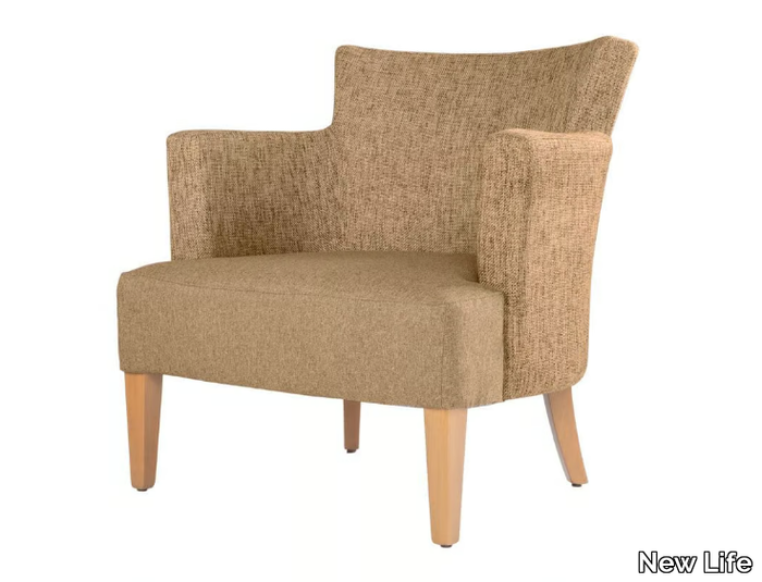 EVELYNE SQUARE PL01 - Fabric armchair with armrests _ New Life