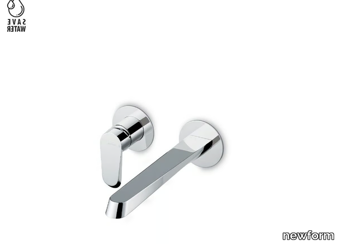 NIO - Wall-mounted single handle washbasin mixer without waste _ newform