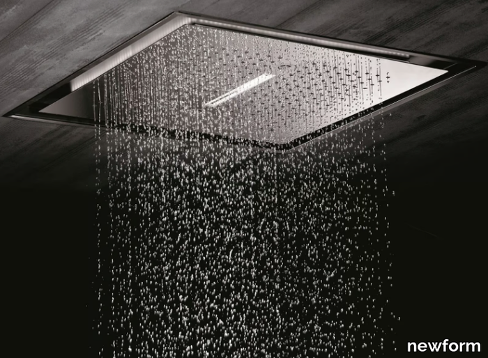 OVERHEAD SHOWERS FOR CHROMOTHERAPY - LED stainless steel waterfall shower _ newform