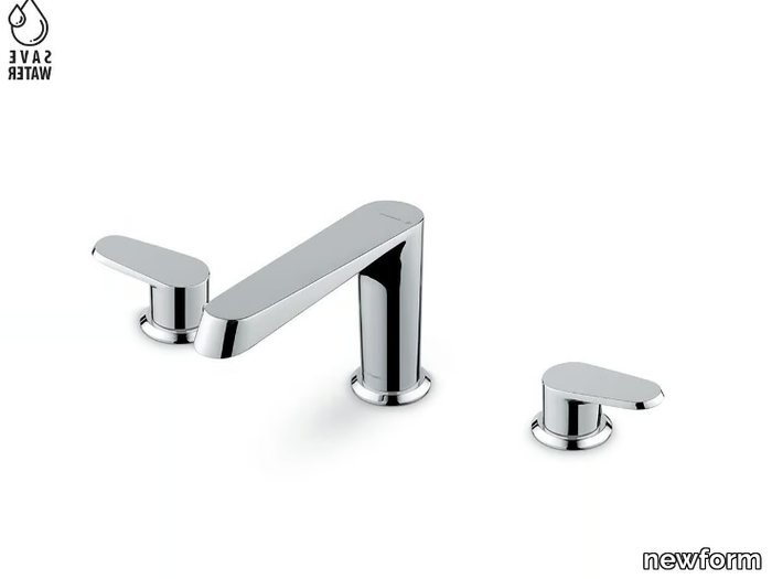 NIO - 3 hole countertop washbasin tap without waste _ newform