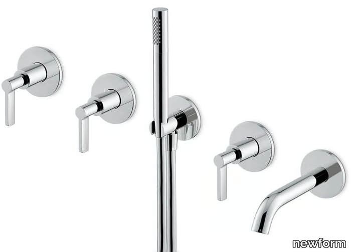 BLINK CHIC 71073E / 71173E - Wall-mounted Recessed bathtub set with hand shower _ newform