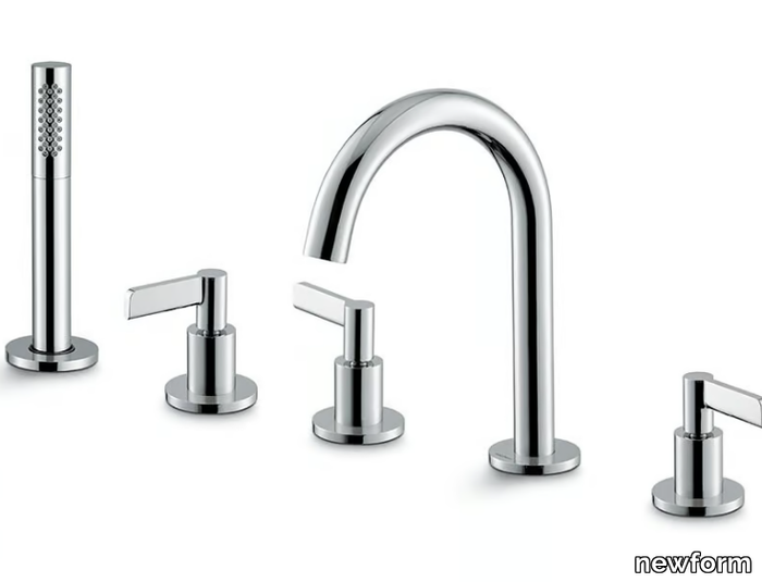 BLINK CHIC 71082C / 71182C - Deck mounted 5 hole bathtub tap with hand shower _ newform