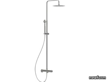 X-STEEL 316 - Thermostatic wall-mounted stainless steel shower panel with hand shower _ newform