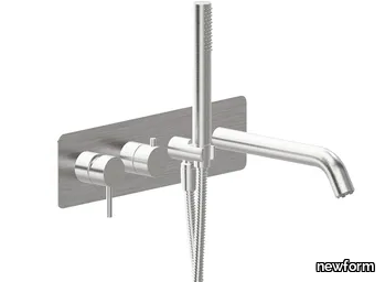 X-STEEL 316 - Wall-mounted stainless steel bathtub set with hand shower _ newform