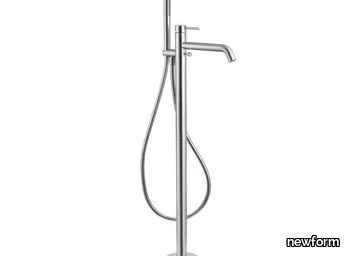 X-STEEL 316 - Contemporary style floor standing stainless steel bathtub mixer with diverter with hand shower _ newform