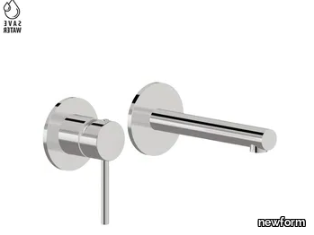 MINI-X - Single handle wall-mounted 2 hole washbasin mixer _ newform