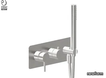 X-STEEL 316 - Recessed shower set with hand shower and diverter in stainless steel _ newform