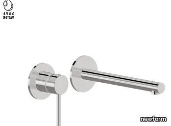 MINI-X - 2 hole wall-mounted single handle washbasin mixer _ newform