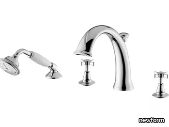 DAYTIME - 4 hole bathtub set with diverter with hand shower _ newform