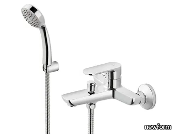 EXTRO - Wall-mounted single handle bathtub mixer with hand shower _ newform