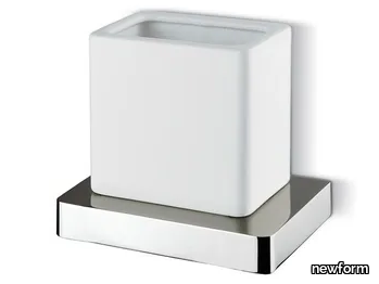 SQUARED ACCESSORIES 62905 / 62906 - Wall-mounted ceramic toothbrush holder _ newform