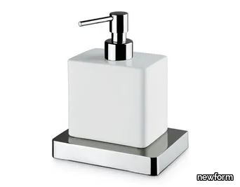 SQUARED ACCESSORIES 62960 / 62961 - Ceramic bathroom freestanding soap dispenser _ newform