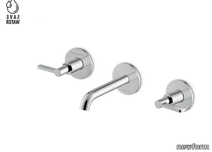 BLINK CHIC 71020E / 71120E - 3 hole wall-mounted washbasin tap without waste _ newform