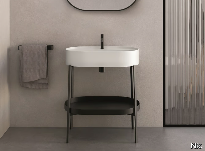 CONSOLLE - Console oval ceramic washbasin _ Nic