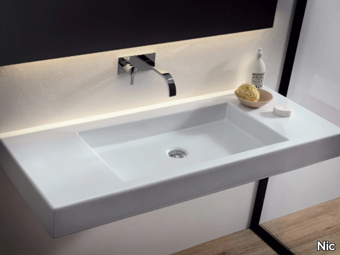 CULT - Rectangular ceramic washbasin _ Nic