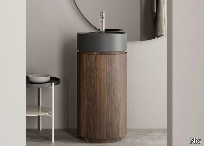 MOD - Floor-standing MDF vanity unit with integrated washbasin _ Nic