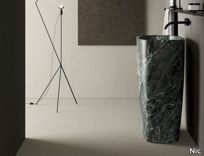 MILK STONE - Freestanding Verde Alpi marble washbasin _ Nic