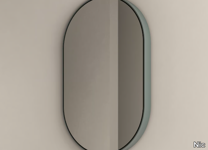 PARENTESI - Oval mirror with integrated lighting _ Nic