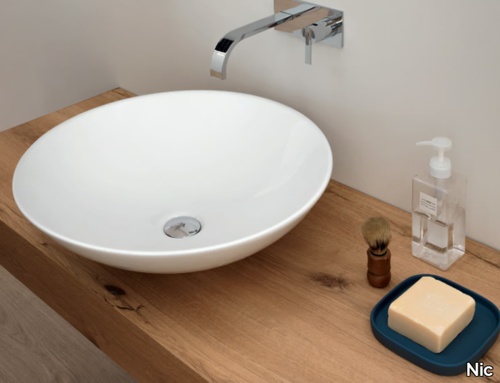 GIULIA - Countertop round ceramic washbasin _ Nic