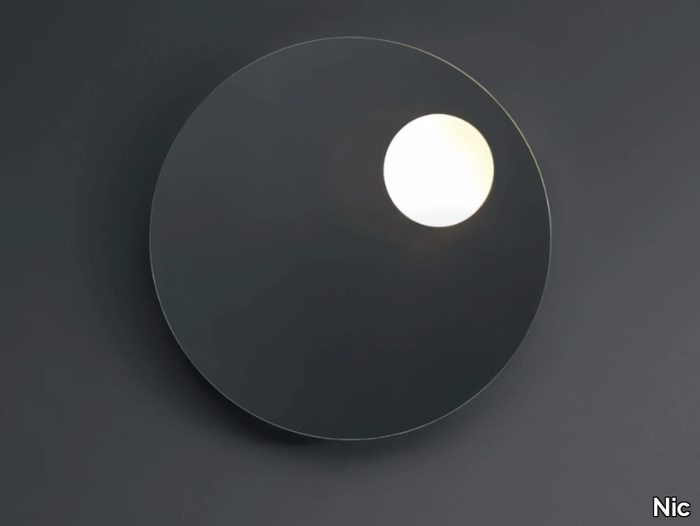 SHADOW - Round wall-mounted mirror with integrated lighting _ Nic