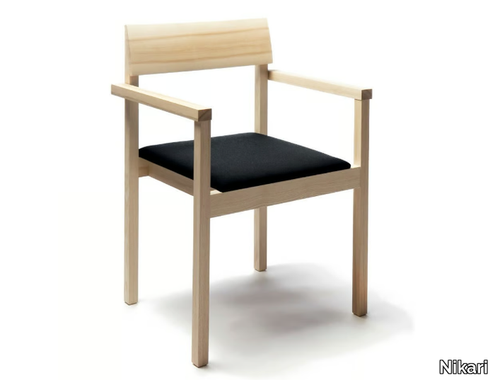 ARKITECTURE KVT8 - Stackable wooden chair with armrests _ Nikari