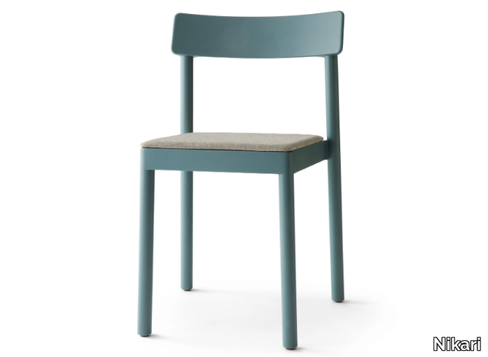 KUMU - Stackable birch chair with integrated cushion _ Nikari