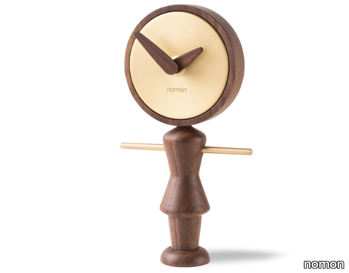 NENA - Table-top wooden and brass clock _ nomon