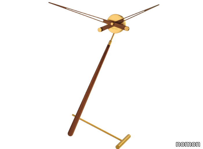 PUNTERO - Table-top wooden and brass clock _ nomon