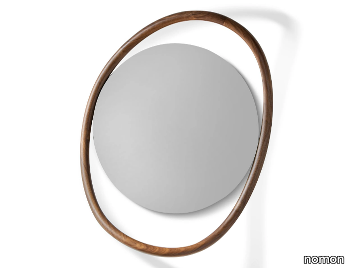 UNUT - Round framed walnut mirror _ nomon