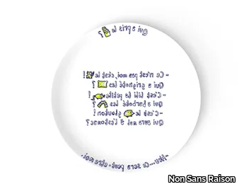 THE FRENCH REBUS - Round porcelain plate for children _ Non Sans Raison