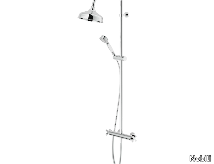 CARLOS PRIMERO - Thermostatic shower panel with overhead shower _ Nobili