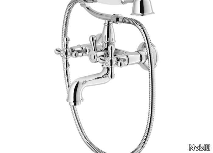 GRAZIA - Wall-mounted bathtub tap with hand shower _ Nobili