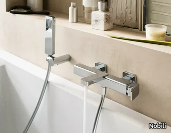 LOOP - Wall-mounted bathtub mixer with hand shower _ Nobili