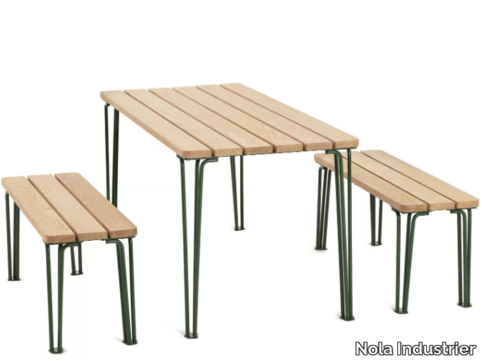 GARD - Rectangular steel and wood garden table _ Nola Industrier