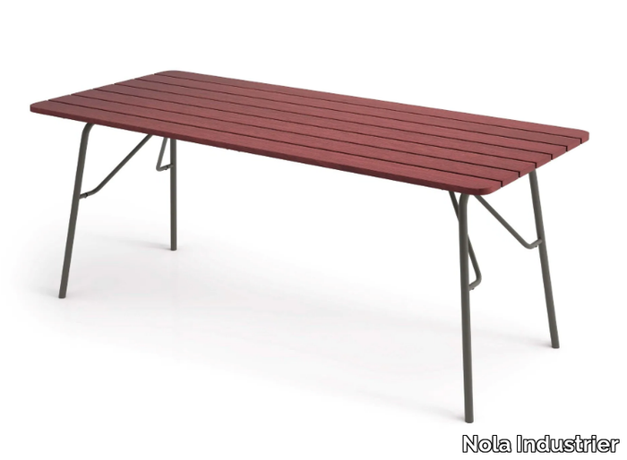 ROUSSEAU - Rectangular steel and wood table _ Nola Industrier