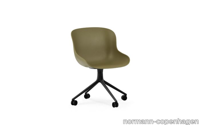 Hyg Chair Swivel 4W Black Aluminium/White