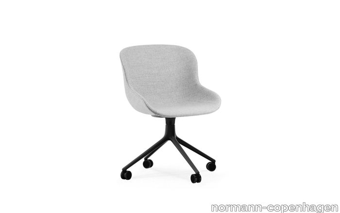 Hyg Chair swivel 4W full upholstery black aluminum Ultra Leather