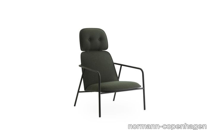 Pad Lounge Chair High Black Steel Black/Synergy