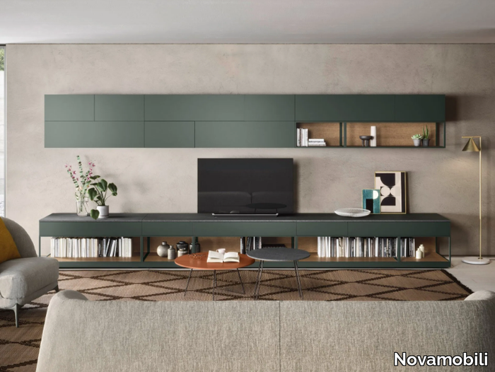 BOX 18 - Lacquered modular wooden storage wall _ Novamobili