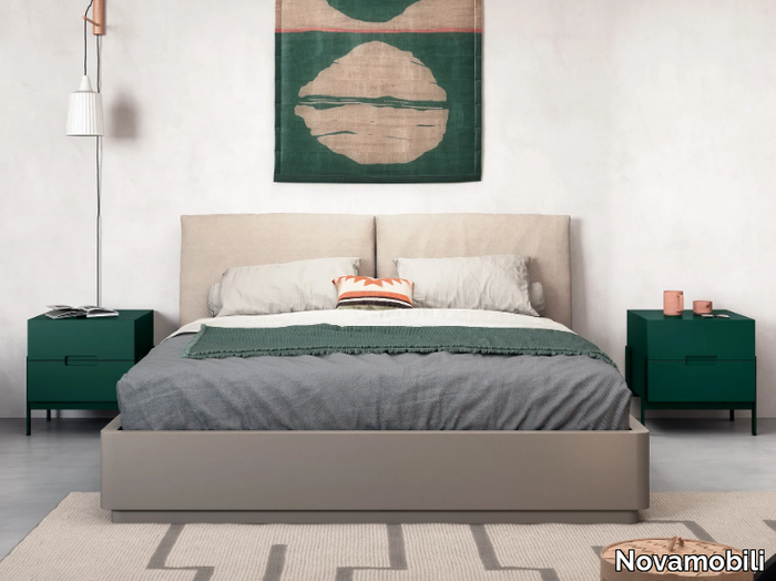 NIDO - Fabric double bed with upholstered headboard _ Novamobili