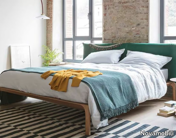 PARK - Double bed with upholstered headboard _ Novamobili