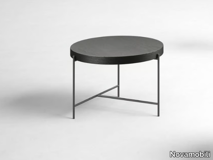 GLOBE - Low round wooden coffee table _ Novamobili