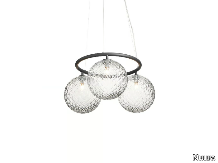 MIIRA 3 CIRCULAR OPTIC - LED glass chandelier _ Nuura