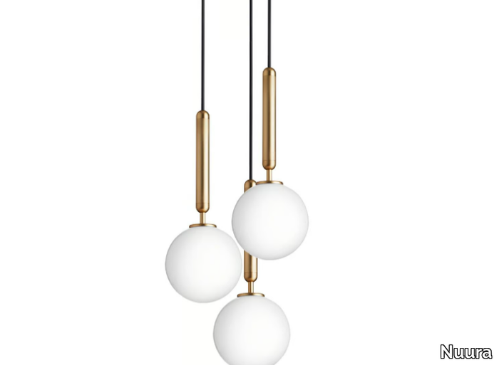 MIIRA 3 BRASS - LED glass chandelier _ Nuura