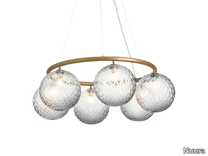 MIIRA 6 CIRCULAR OPTIC - LED blown glass pendant lamp _ Nuura