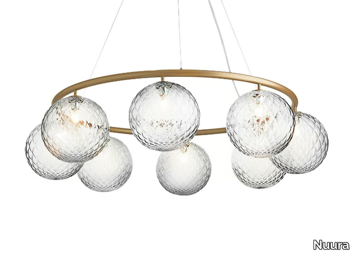 MIIRA 8 CIRCULAR OPTIC - LED blown glass pendant lamp _ Nuura